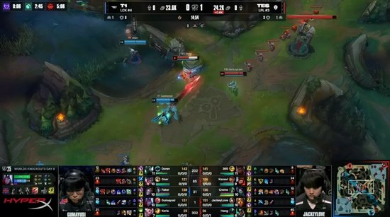 没必要那么恨他，对吧？ Xiaotian 的赵信在场上游走，刺穿了 Scout ， Weibo Gaming 先拿到赛点
